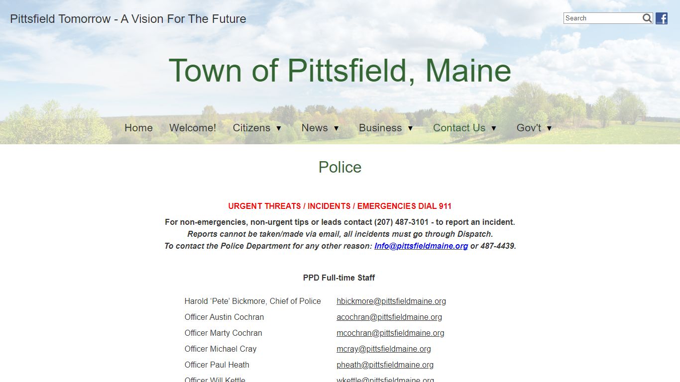 Police - Town of Pittsfield, Maine